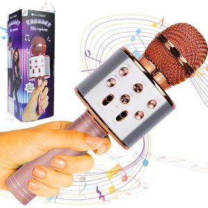 Silvergear Karaoke Microfoon Kinderen - Karaoke Set voor Volwassenen - Bluetooth - Stemvervormer - Rose Goud