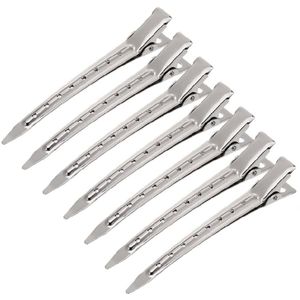 24 stuks - Haarwortel pluizige clip - Eendenbek haarclip - Metalen haarclip haarklauwclip - Dames lange haarclip met gat (zilver)