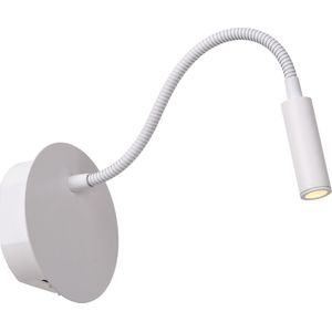 Lucide JOLIJN - Oplaadbare Bedlamp / Wandlamp - Accu/Batterij - Ø 11 cm - LED - 1x2W 3000K - Magnetisch - Wit
