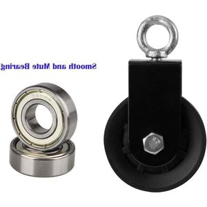 90mm Cable Roll with U Bracket Block Pulleys for Ropes DIY Gym Fitness Equipment - Cable Machine Wire Cable Roll - 1 Piece