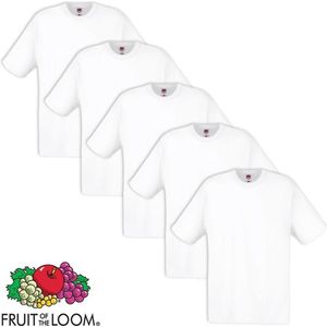 Fruit of the Loom - 5 stuks Valueweight T-shirts Ronde Hals - Wit - M