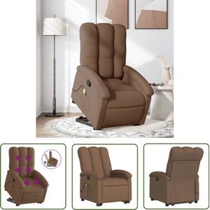 vidaXL Massagestoel - Sta-op-stoel - Sta-op-massagestoel verstelbaar stof bruin - Elektrisch Bedienbare Stoel - Ergonomische Stoel - Relaxfauteuil