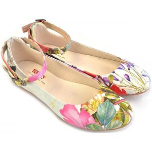 GOBY - Boeket - Ballerinas - Flats - Hoge kwaliteit - Handmade - Meisjesprint - Maat 37
