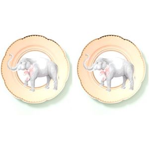 Yvonne Ellen London Gebaksborden Set van Twee - Olifant - Porselein