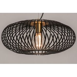 Lumidora Hanglamp 74245 - FELIX - E27 - Zwart - Messing - Metaal - ⌀ 50 cm