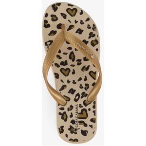 Copacabana kinder slippers met panterprint - Goud - Maat 28/29