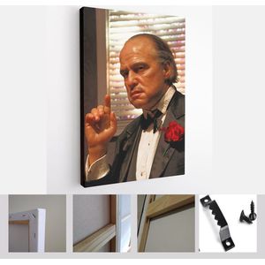 Waxwork of Marlon Brando as Godfather Don Vito Corleone,Marlon Brando waxwork figure - Madame Tussauds Hollywood - Modern Art Canvas - Vertical - 556117297 - 80*60 Vertical