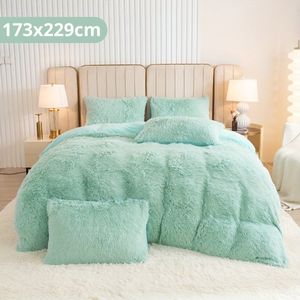 Nivard Teddy Dekbedovertrek - Fleece Dekbedovertrek - Fluffy Dekbedovertrek - Pluche Dekbedovertrek - Fluffy Dekbed - Fluffy Deken - Mint 173x229cm