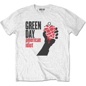 Green Day - American Idiot Heren T-shirt - L - Wit