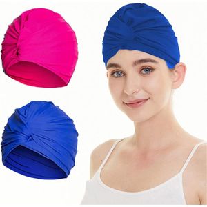 Goodivery ® Elegante Dames Zwemkap met Oorbescherming en Retro Design voor Alle Haartypes