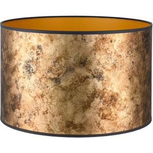 Lampenkap Cilinder - 20x20x15cm - Platinum messing - gouden binnenkant