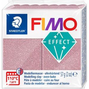 FIMO effect ovenhardende boetseerklei standaard blokje 57 g - glitter rosé gold