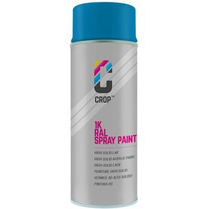 CROP Spuitbus RAL 5015 Hemelblauw - Zijdeglans - 400ml - Spuitbus verf Blauw - 100% kleurecht - Sneldrogend - Binnen & Buiten - RAL5015