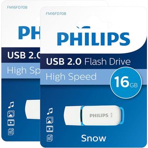 Philips FM16FD70D Snow Edition USB Stick - 16GB, USB 2.0, 2-pack