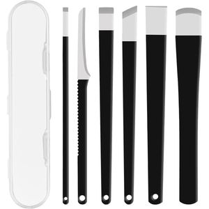 6-delige pedicuremessenset voor professionele verzorging van teennagels en voeten