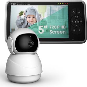 DreamSafe® - Babyfoon - Babyfoon met camera - Baby monitor - Op afstand bestuurbaar - Wit - Baby - Video & Audio