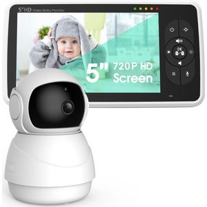 DreamSafe® - Babyfoon - Babyfoon met camera - Baby monitor - Op afstand bestuurbaar - Wit - Baby - Video & Audio