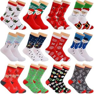 oCreon 12 Paar Winter Sokken Dames - Warme Katoenen Kerst Sokken - Gezellige Sokken voor de Winter