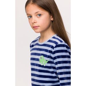 Woody Meisjes-Dames Pyjama blauwe streep - maat 074/9M