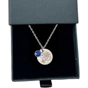 Rosey’s® - Geboortesteenketting september - Geboortesteen - Geboortesteen september - Geboortesteenketting - zilver - Geboortesteen - Birth stone - Sint cadeau vrouw - Kerstcadeau vrouw - Babyshower - Kraamcadeau - Geboortesteen ketting September