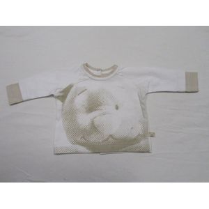 noukie's , jongens ,t-shirt lange mouw ,wit / beige , nouky beer , 1 maand 56