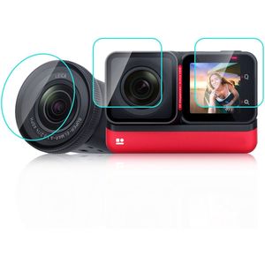 Voor Insta360 One RS PULUZ 3-in-1 scherm + 4K-lens + Leica-lens gehard glasfilm