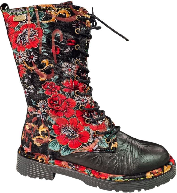 Laura Vita - Dames Boots - Zwart/Rood