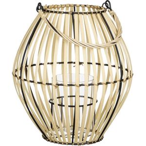 Mica Decorations Reti Lantaarn - 25x25x27 cm - Bamboe - Bruin