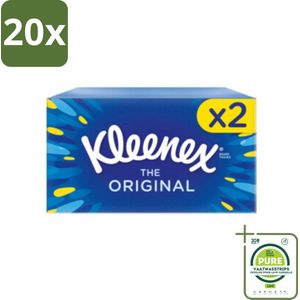 20 x Kleenex – Original Duo Pack – Tissues – 144 stuks per verpakking - Grootverpakking - Tissue - Tissuedoos - Neus Snuiten - Tranen Drogen - Schoonmaken