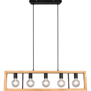 LED Hanglamp - Hangverlichting - Torna Aplon - E27 Fitting - 4-lichts - Rechthoek - Mat Zwart - Aluminium