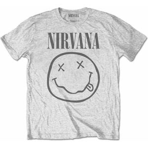 Nirvana - Yellow Happy Face Kinder T-shirt - Kids tm 6 jaar - Grijs