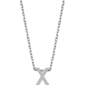 Cadeau voor haar New Bling 9NB 907X Zilveren Ketting Dames - letterhanger - X - Initiaal sieraad - Zilverkleurig