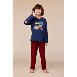 Woody pyjama jongens/heren - donkerblauw - pony - 252-10-PLU-S/893 - maat 140