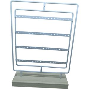 Sieradenhouder - Display voor Sieraden - Oorbellenrek - Hout en Metaal - 35x25x7 cm - Wit