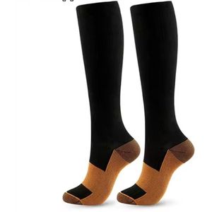 Go Go Gadget - Kousen - Compressie - Wandelen - Vliegen - Sokken - 1 paar - Zwart/ Koper - Maat L/XL