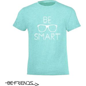 Be Friends T-Shirt - Be Smart - Vrouwen - Mint groen - Maat S