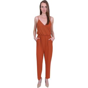 Dames jumpsuit in koperkleur van John Zack / XL