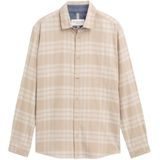 TOM TAILOR - Overhemd - Beige - Geruit - Lange Mouw