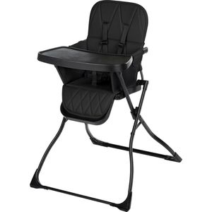 Babystoel Voor Aan Tafel - Kinder Eetstoel - Ultra Compact - Hoge Kwaliteit - 100% Garantie - 1 Hand Opklapbaar - Zwart