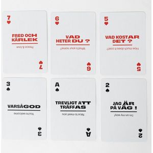 Lingo- Zweedse speelkaarten- playingcards- talen leren- Swedish - jong en oud- Zweedse woordenschat- woordenschat- Leer Zweedse woordenschat op een leuke en gemakkelijke manier- 52 essentiële vertalingen- Leren- reizen- spelen