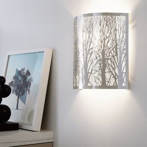 INSPIRE - Wandlamp FOREST - Wandlamp naturel - Wandlamp binnen - 1 Bulb - 1 x E14 40W - H.26 cm x D.23 cm - Verchroomd metaal - Glanzend