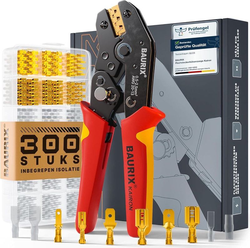 Baurix - Kairon - Krimptangset - Zwart - Kunststof - 300-delige Kit