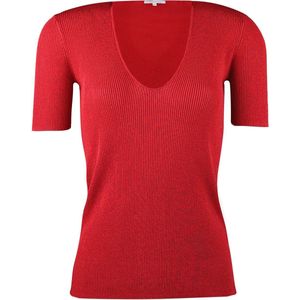 Patrizia Pepe • rode lurex top • maat 40 (3)
