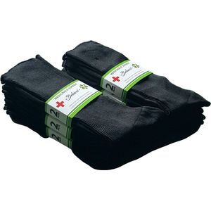 Belucci Katoenen Diabetes Sokken 12 Paar Zwart Maat 35/38