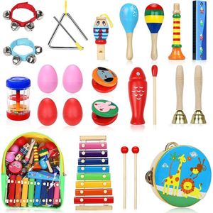 Ophy - Speelgoed Muziekinstrument 25 Stuks, Percussie Houten Speelgoed (Speelgoed Muziekinstrument 2-in-1 Montessori Houten Muziekspeelgoed), Montessori Speelgoed - Kinderspeelgoed Cadeaus vanaf 3 jaar