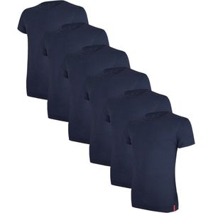 Undiemeister T Shirt Heren - Slim Fit T-shirt - 6-Pack - Storm Cloud (Blauw) - Mellowood Tencel - Ademend en Temperatuurregulatie - Korte mouwen - Ronde Hals - Maat XXXL