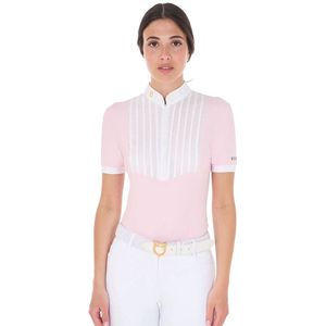 Equestro Dames Slim Fit Pleated Polo S Pink