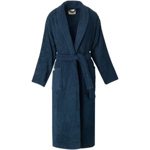 Linden&Green - Unisex Badjas - 100% Katoen Badjas - L - Navy - Katoen badstof - Ochtendjas -Sjaalkraag - Badjas dames - Badjas heren - Badjas dames en heren - Maat L