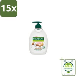15 x Palmolive - Handzeep - Met Pomp - Almond Milk - 500ml - Grootverpakking - Handzeep - Melk - Amandel - Zeepvrij - Hydraterend