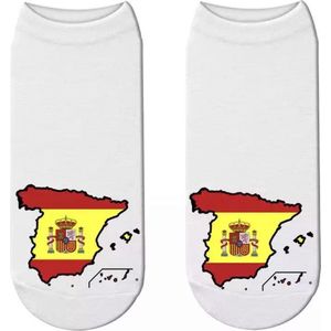 Enkelsokken Vlag - Land - Landen sokken - Spanje - Sokken - Unisex - Maat 36-41